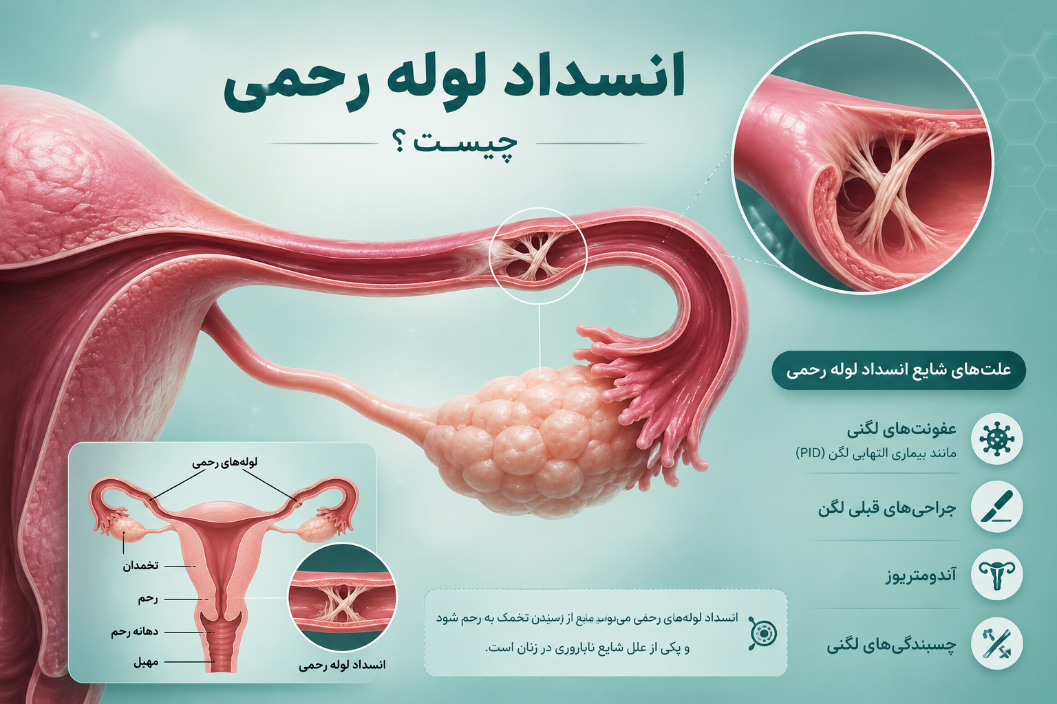 انسداد لوله رحمی؛ علائم، تشخیص و درمان قطعی
