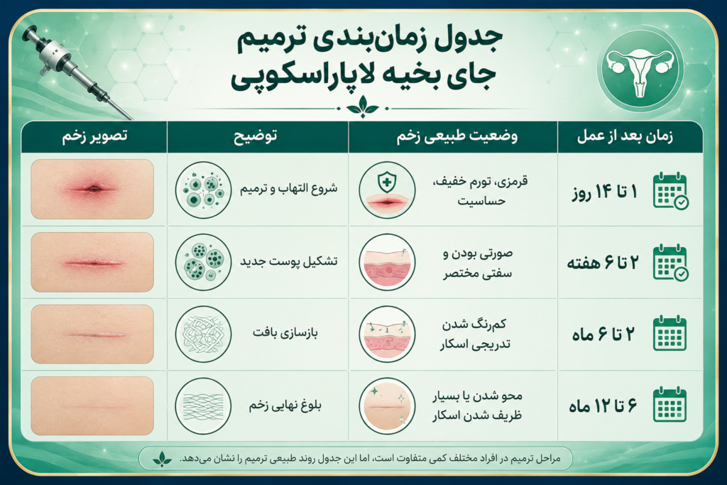 جای بخیه لاپاراسکوپی؛ چگونه ترمیم می‌شود؟