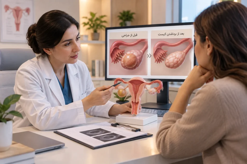 کیست تخمدان چه زمانی نیاز به جراحی دارد؟